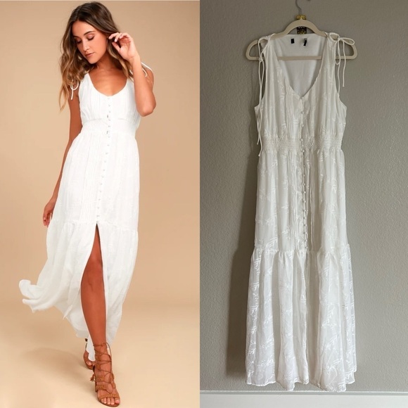 Time Well Spent White Embroidered Maxi Dress XL - Picture 1 of 6